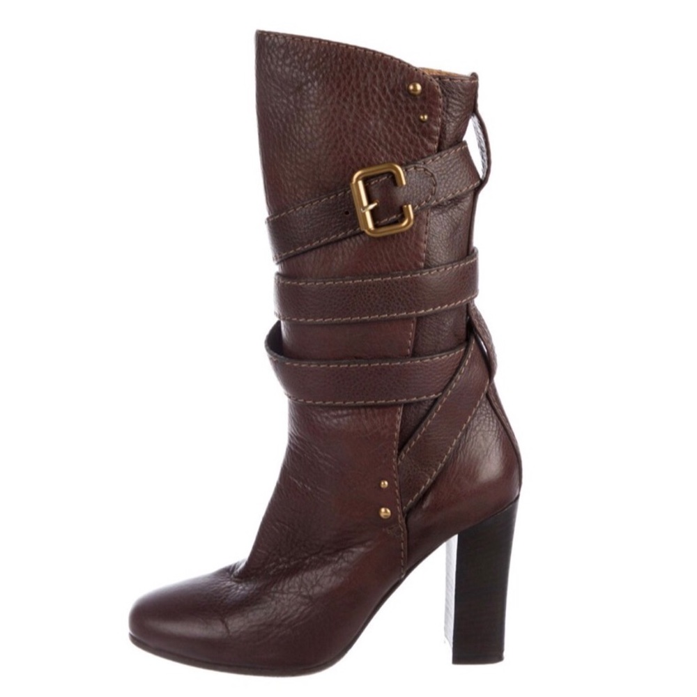Chloe Leather Mid-Calf Boots